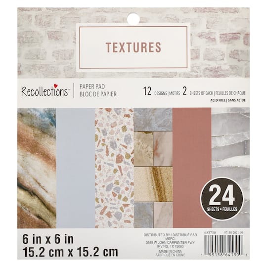 Textures Paper Pad by Recollections&#x2122;, 6&#x22; x 6&#x22;